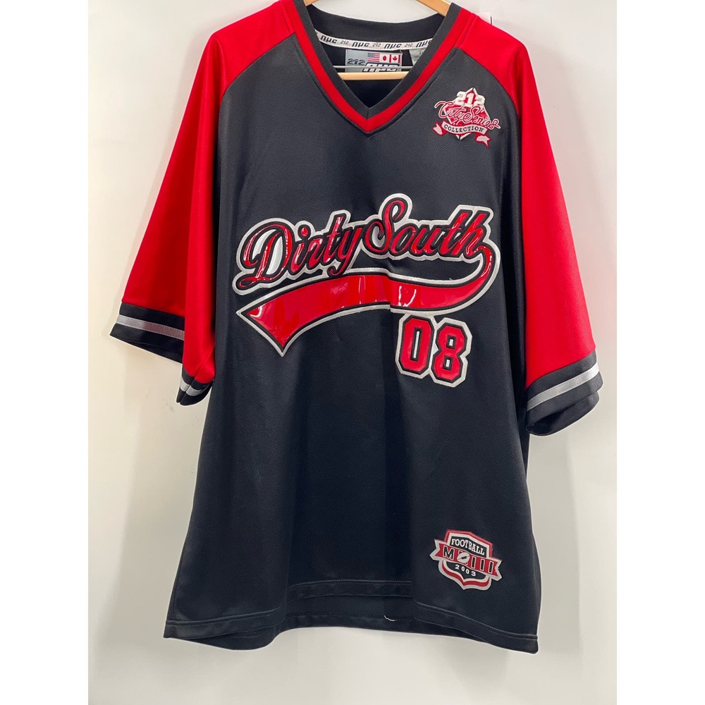 NYC 212 City Series Collection Dirty South 08 Jersey Shirt 2XL Black/Red 2003